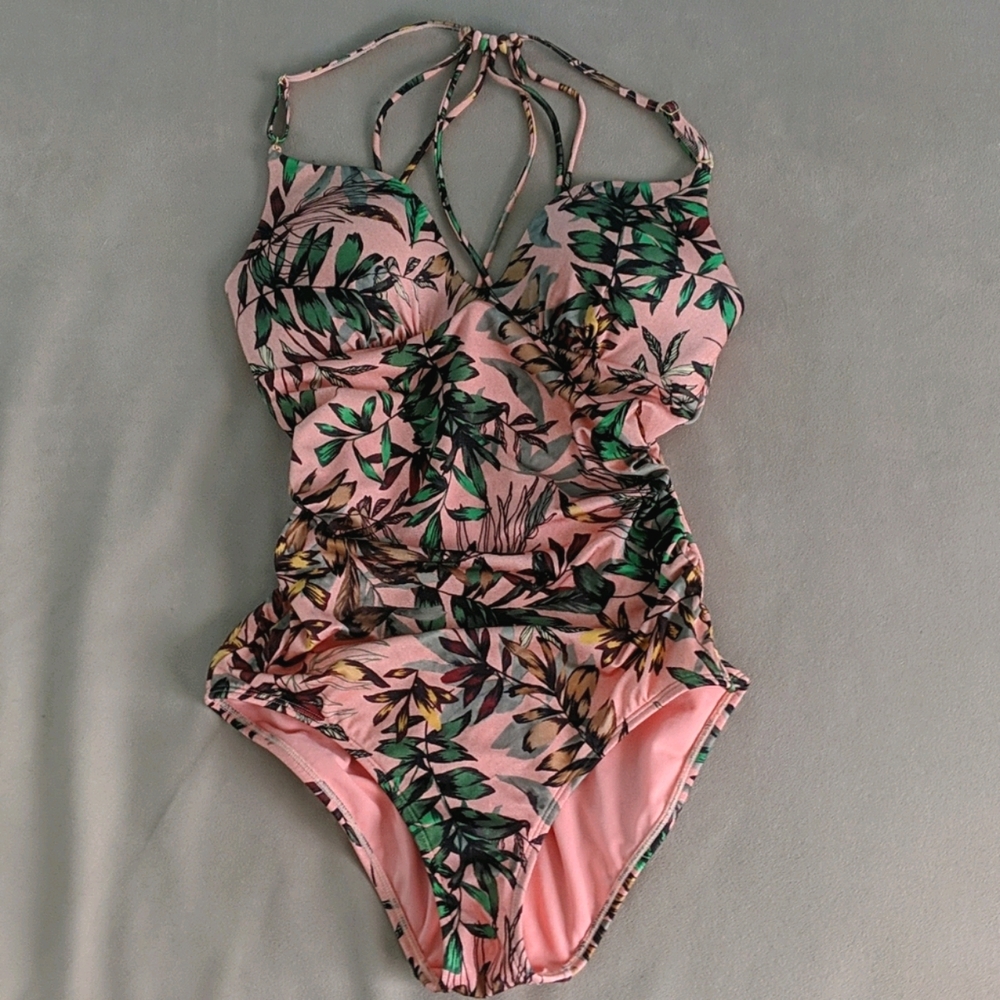 Athleta - Strappy back floral one piece - Small